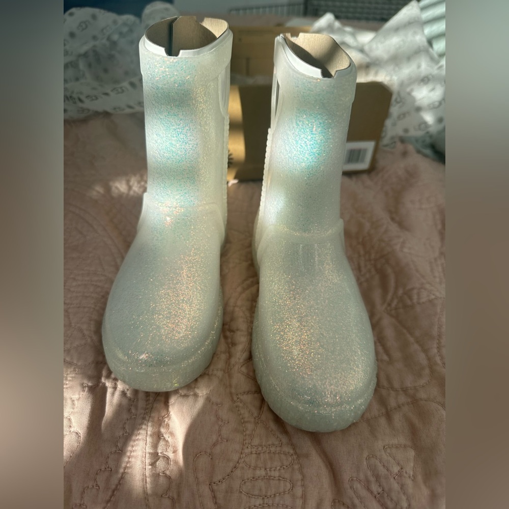 NWB UGG Kids' Drizlita Glitter Waterproof Tall Rain Boot